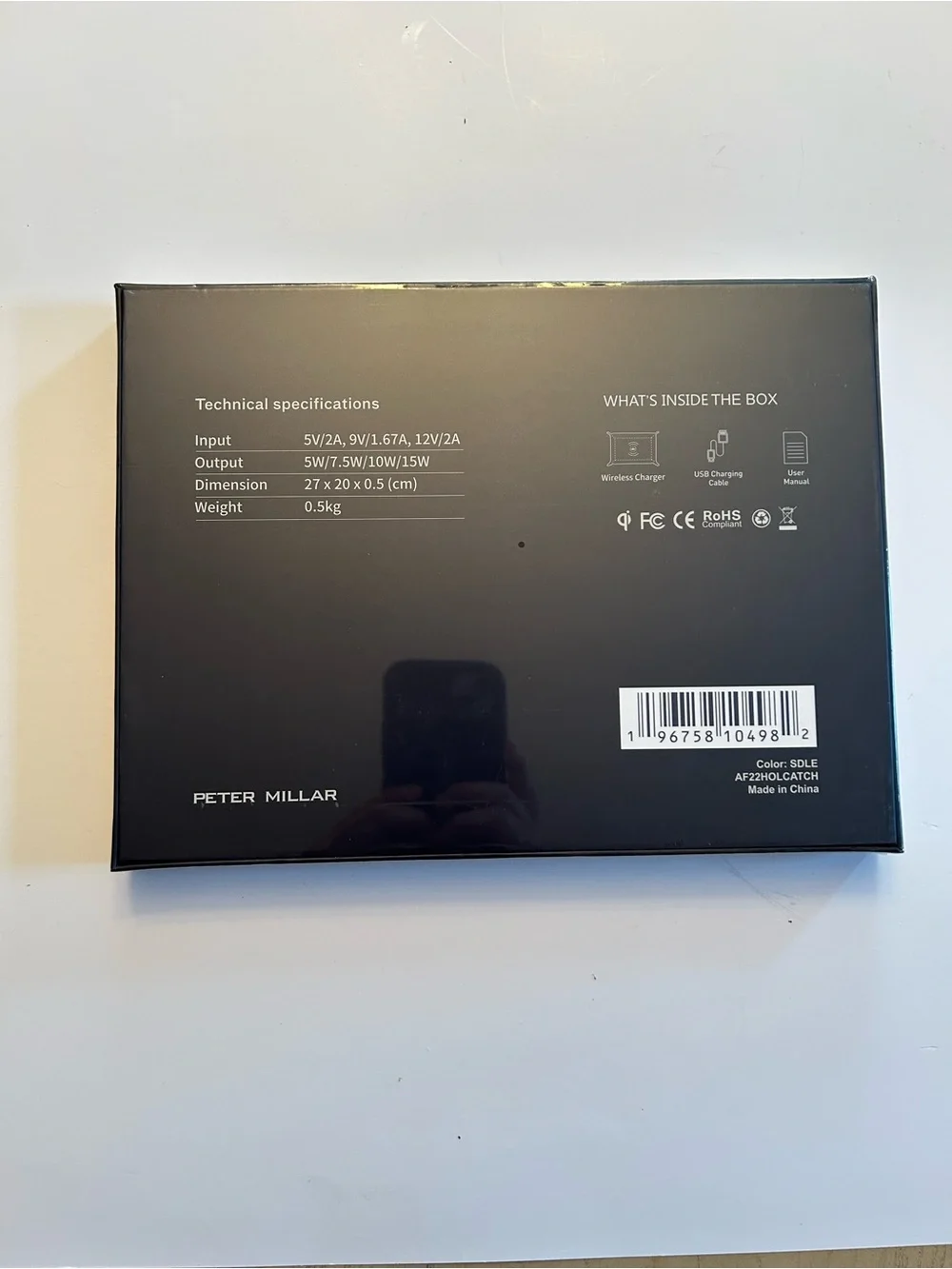 Peter Millar Qi Slim Wireless Charger w/USB Cable SDLE -AF22HOLCATCH